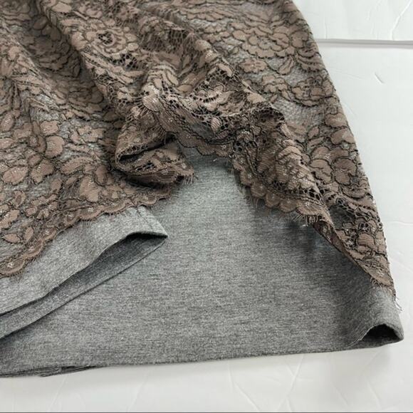 Loft Chocolate Lace Overlay Party Event Feminine Pencil Skirt NWOT Size 6 - Picture 6 of 8
